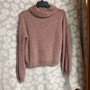 Cropped sweater dusty rose color